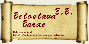 Beloslava Barać vizit kartica